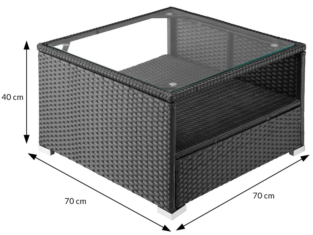 Deuba Kerti rattan garnitúra Rouen - fekete/antracit párnákkal