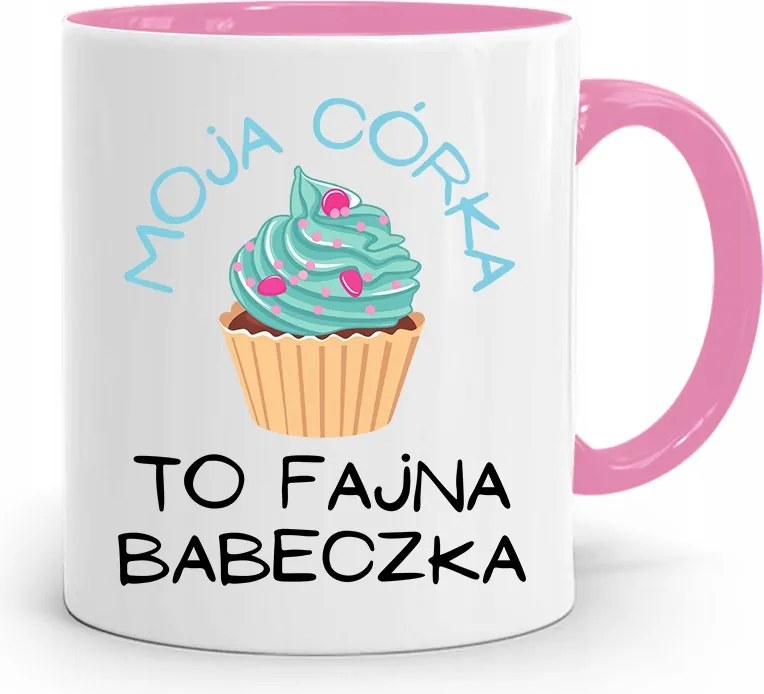 Rózsaszín Bögre Ajándék Lányának Hűvös Muffin nyomott mintával