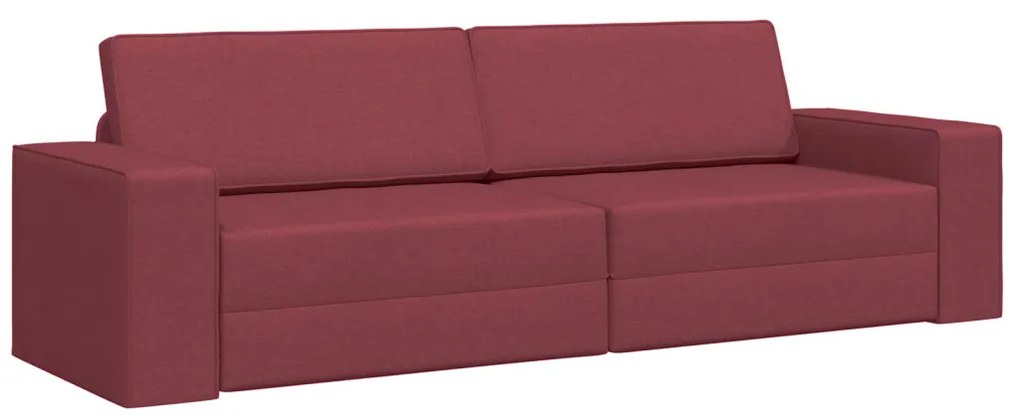Földi Kanapé Ágy 2 az 1-ben Borvörös 245x150x60.5 cm Szövet