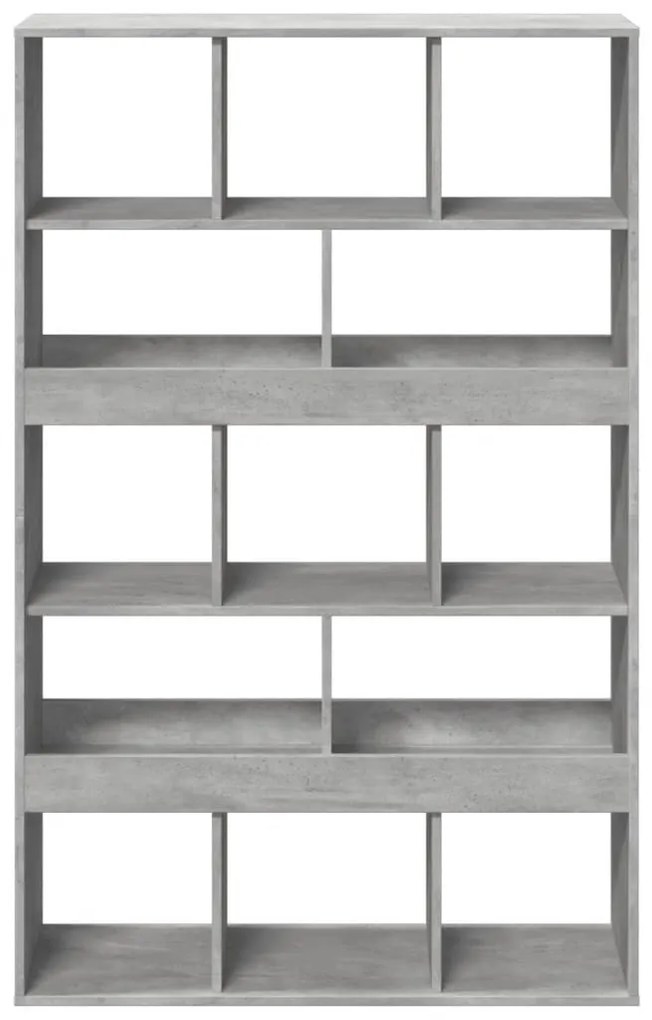betonszürke szerelt fa könyvespolc 100 x 33 x 156,5 cm