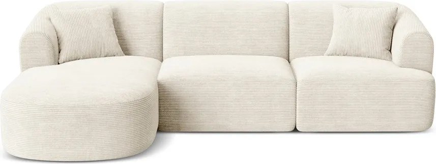 Bézs kordbársony sarokkanapé (bal oldali-heverő résszel) Campi – Cosmopolitan Design