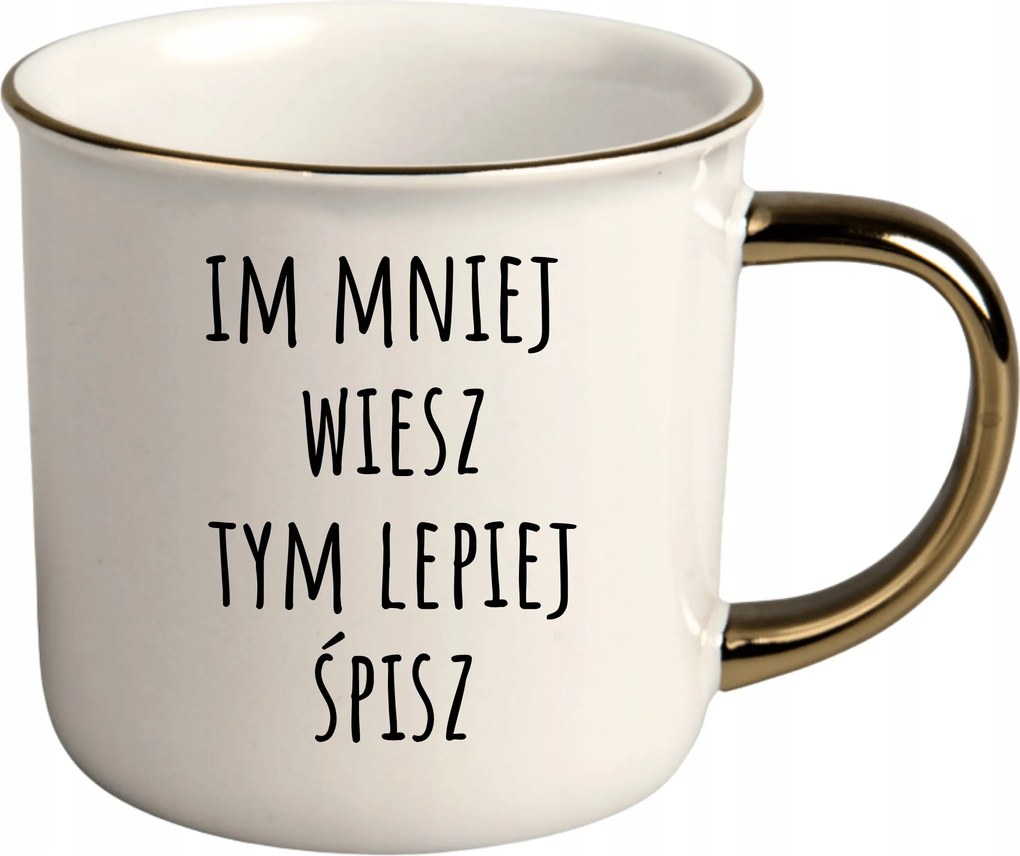 Bögre Fehér Arany Rant Vicces Ajándék Minél Kevesebbet Tudsz, Annál Jobban Alszol