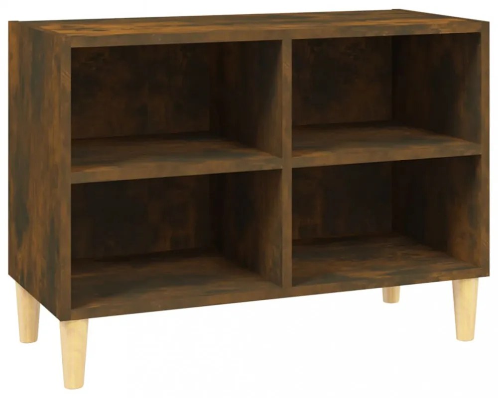 füstös tölgy színű TV-szekrény tömör falábakkal 69,5x30x50 cm