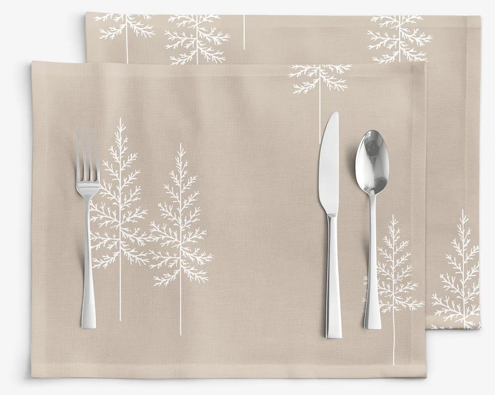 Goldea karácsonyi pamut reggeliző alátét - északi fenyők - 2db 30 x 40 cm