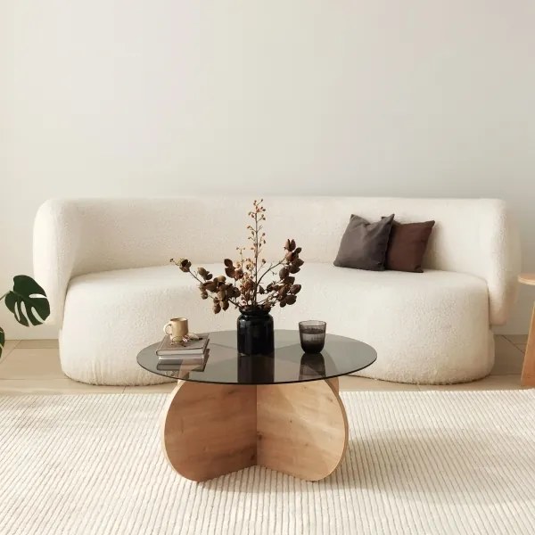 Kávésasztal BUBBLE 35x75 cm barna/fekete