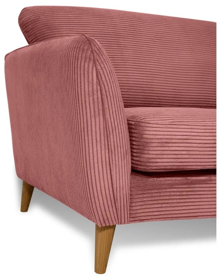 Rózsaszín kordbársony kanapé 170 cm Paris – Scandic