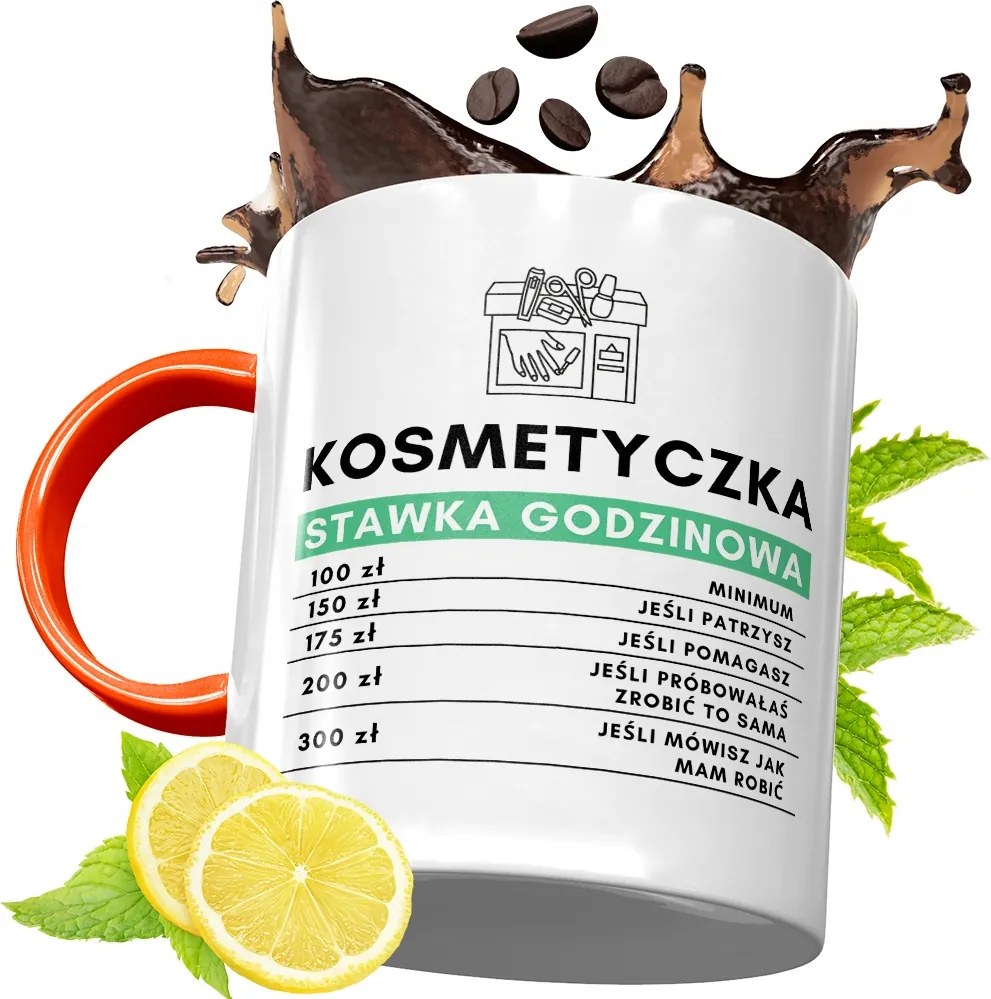 Narancssárga Bögre Kozmetikusnak Ajándék fényképes nyomattal