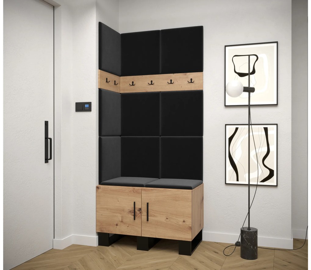 Előszobabútor Amanda 11 (artisan tölgy + fekete). 1085951