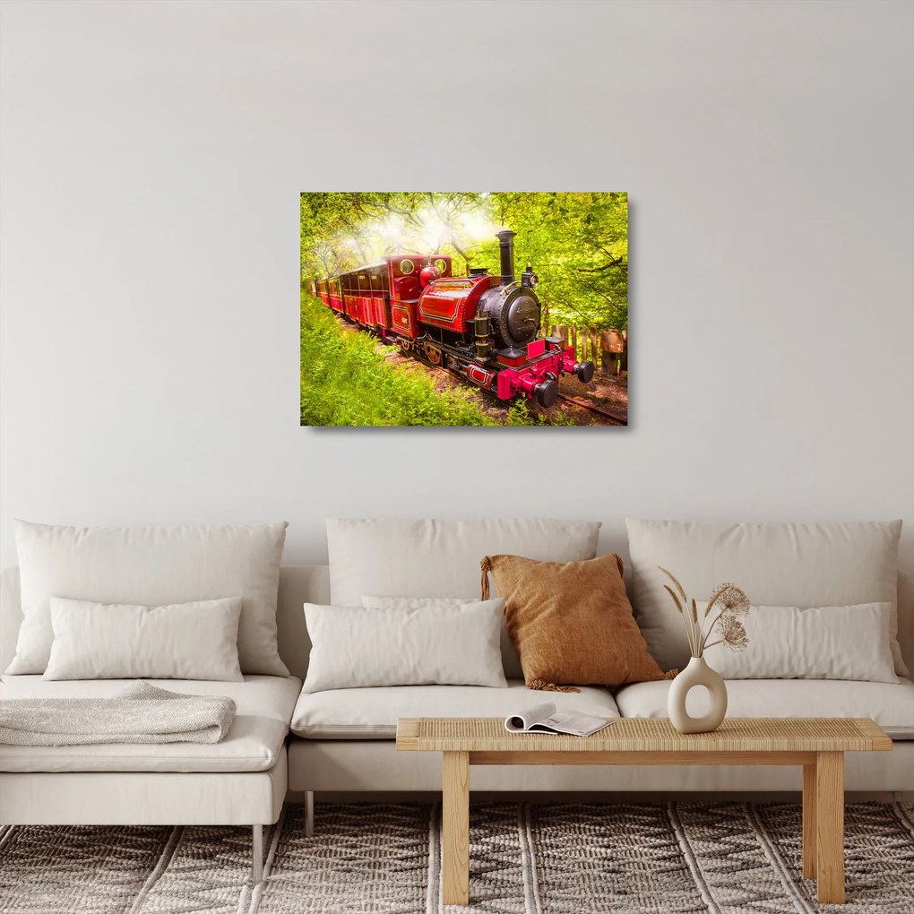 Egy gőzvonat képe (üvegen) (70x50 cm)