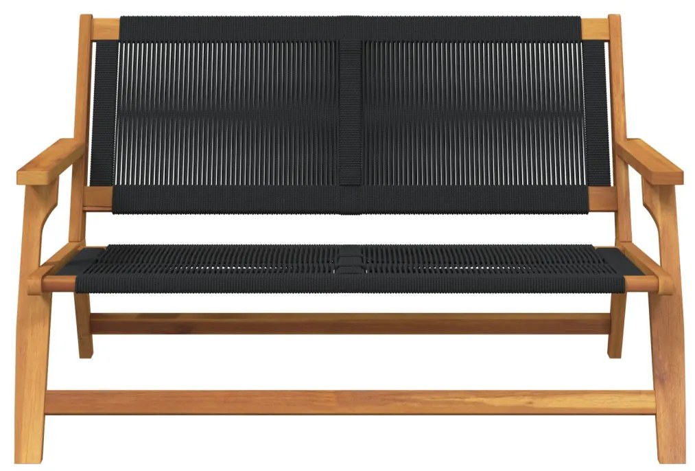 Kerti pad Fekete 76x122x73 cm Tömör akácfából