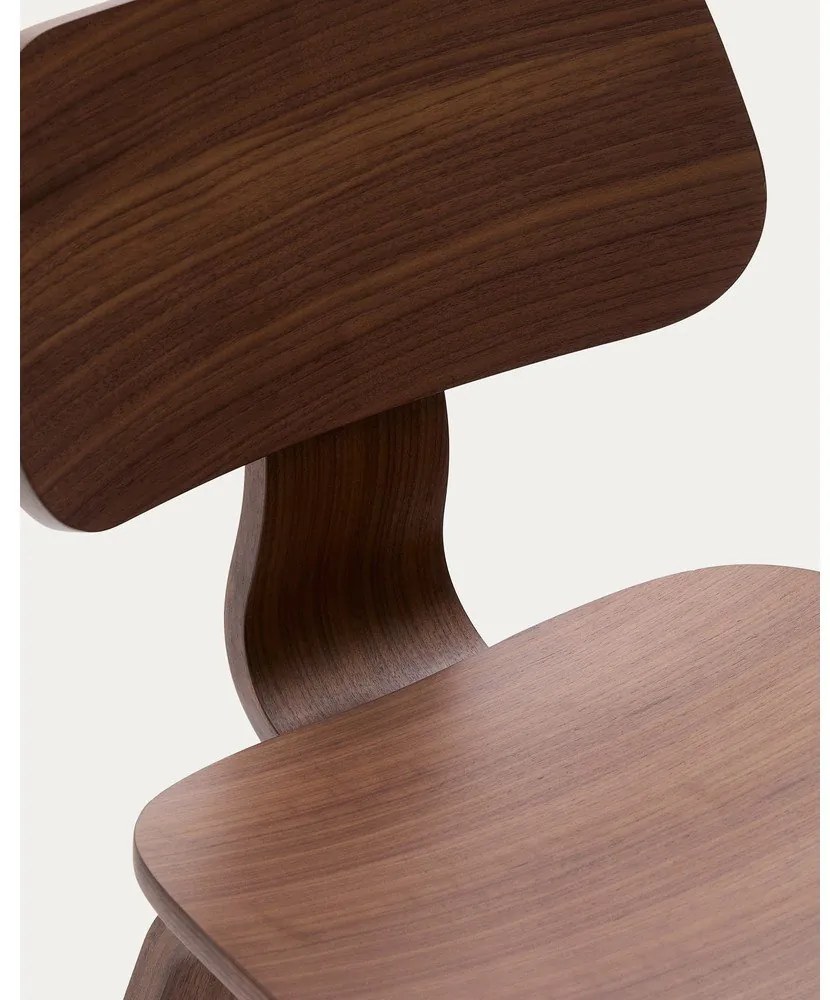 Sötétbarna étkezőszék diófa dekorral Gena – Kave Home