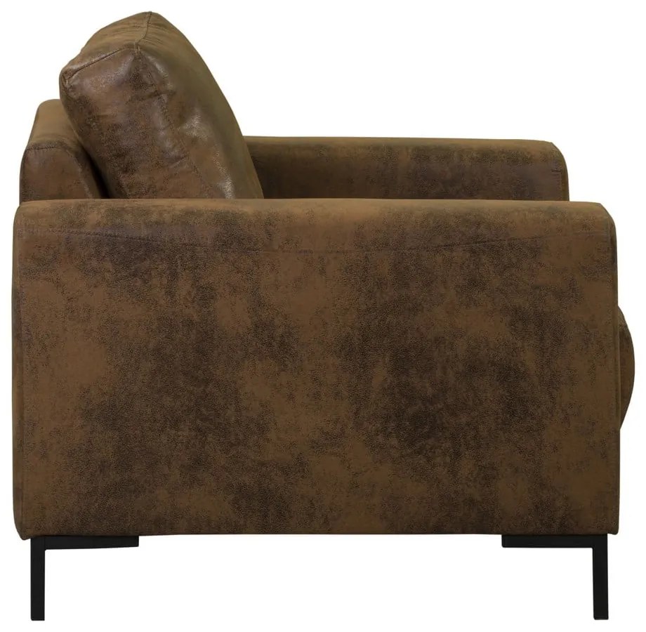 Barna bőrutánzat fotel Lofty Lilly – Miuform