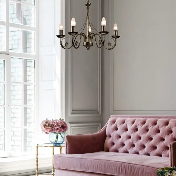 Csillár láncon DONATO 5xE14/40W/230V