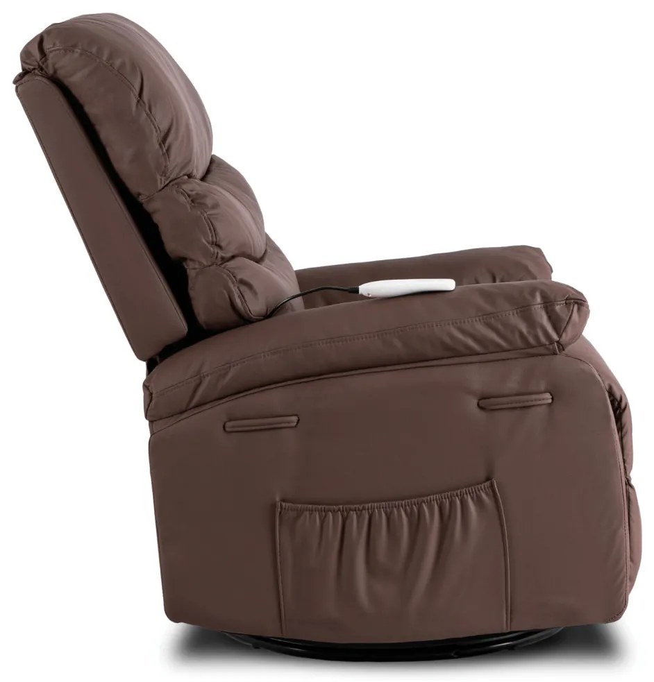 Elektromosan Vezérelhető Masszázsfunkciós Relaxfotel Fotel Barna Színben. BRUCE
