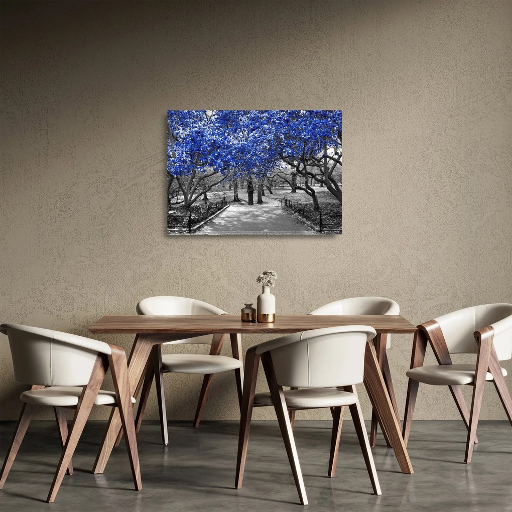 Kép - Kék fák, Central Park, New York (üvegen) (70x50 cm)