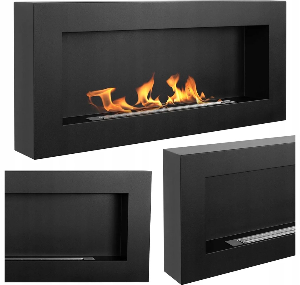 Függő Biokandalló 900X400 Doboz Fekete Strukturált Bioüzemanyag Matt