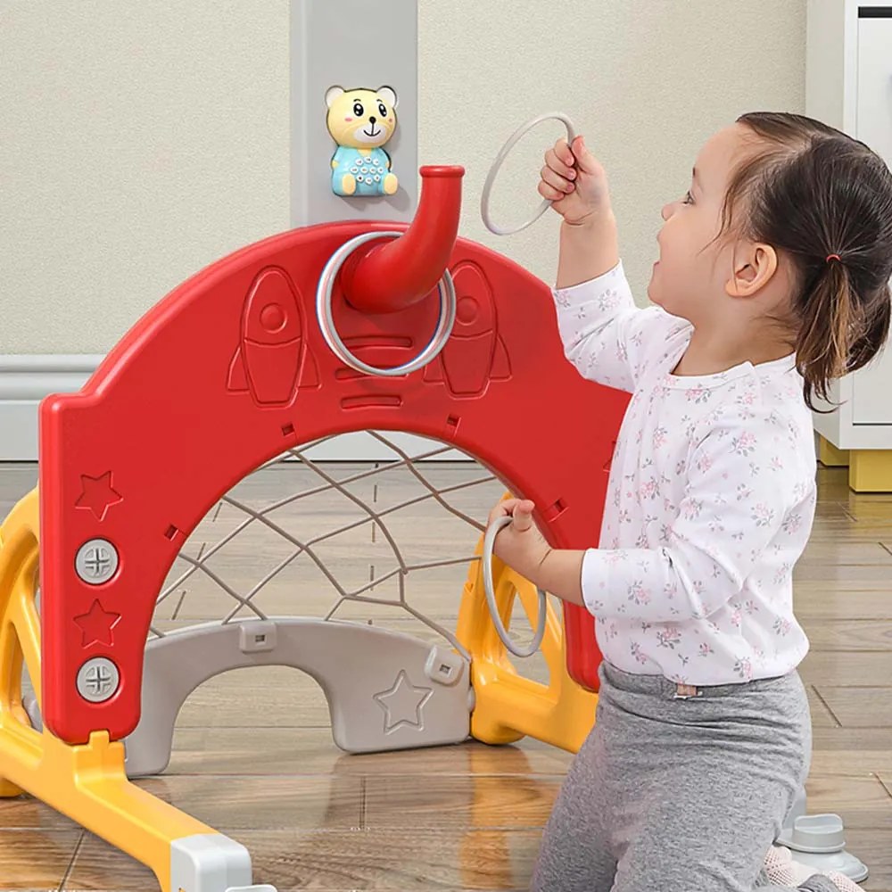 4 az 1-ben állítható magasságú gyerek játékszett, narancs-sárga