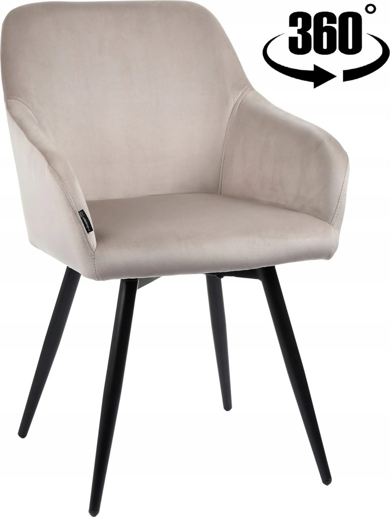 Esmo kárpitozott velúr forgószék bézs konyha étkező nappaliba