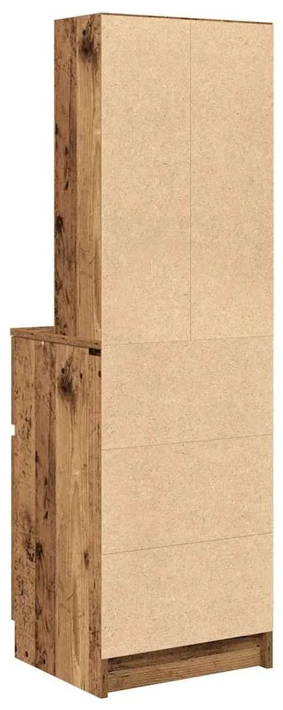antik fa színű szerelt fa éjjeliszekrény 39x35x125 cm