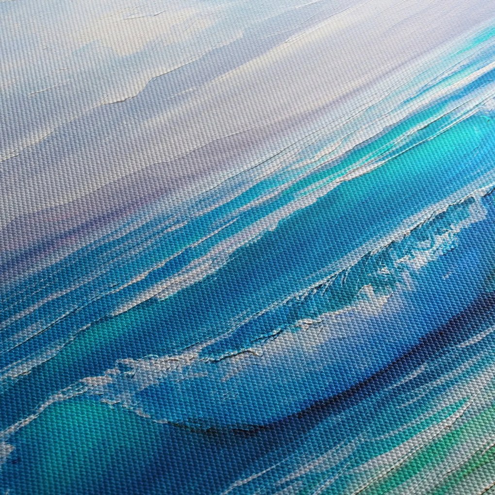 Kép - Olajfestmény a tengerről sirályokkal (90x60 cm)
