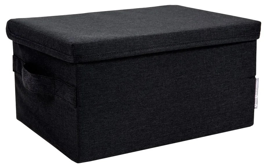 Fekete fedeles textil tárolódoboz 35x26x19 cm Soft Storage – Bigso