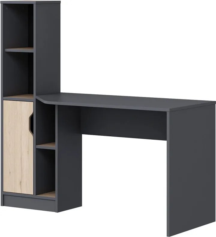 Viora íróasztal, antracit-dió, 150 cm