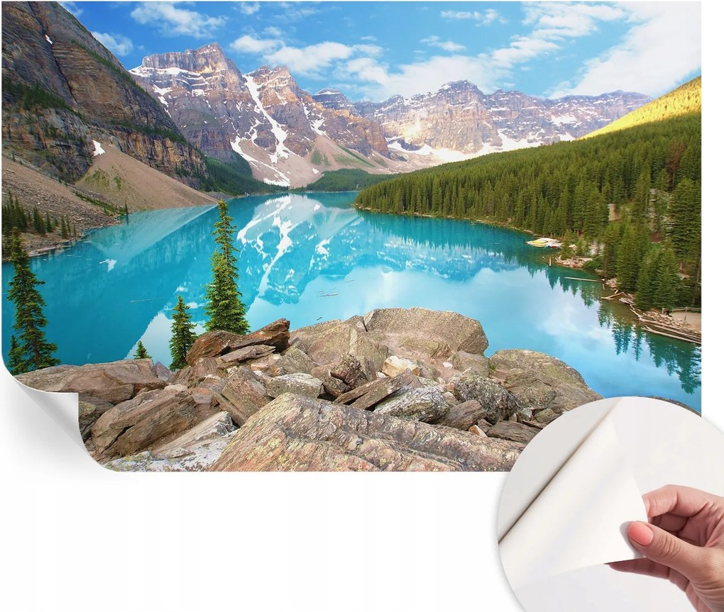 Matt öntapadós fotótapéta Falra Kék tó 104x70 cm