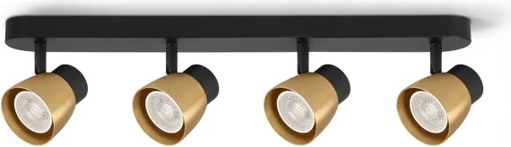 Brilagi - LED RGBW dimmelhető spotlámpa NUGGET 4xGU10/6W/230V fekete/arany