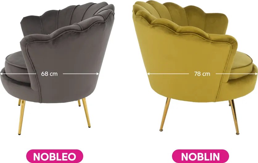 Fotel Art-deco stílusban, mustár színű Velvet anyag/gold chróm-arany, NOBLIN