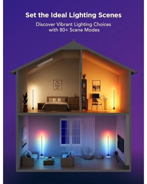 Govee - LED Állólámpa Smart MATTER LED RGBICWW Wi-Fi + + távirányító