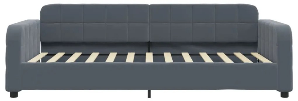 sötétszürke bársony heverő matraccal 80 x 200 cm