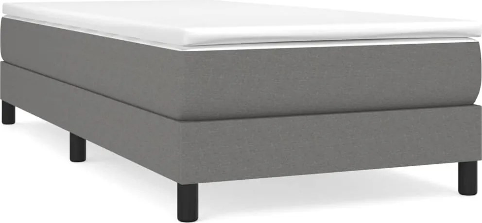 vidaXL sötétszürke szövet rugós ágy matraccal 100 x 200 cm