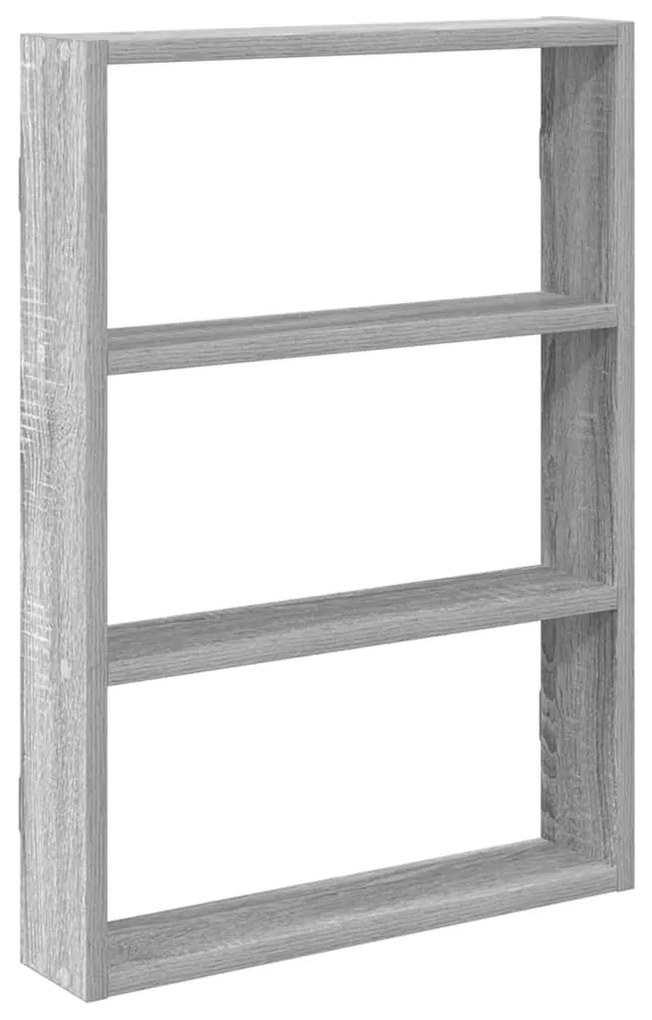 szürke sonoma színű szerelt fa fali polc 43 x 9 x 60 cm
