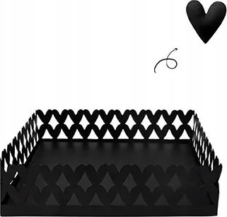 Szalvétatartó Fém Fekete Szívek Bastion Collection