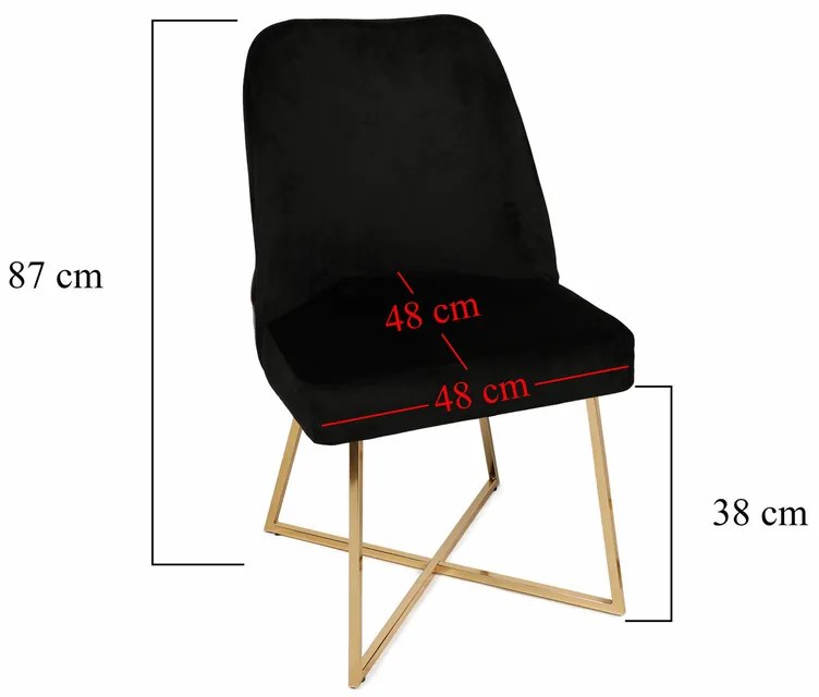 Madrid Black étkezőszék szett, 4 db, 4 db