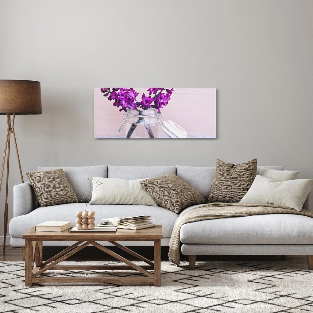 Lila virágok képe (120x50 cm)