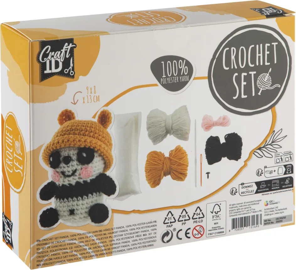 Panda kölyök Craft kreatív horgoló szett