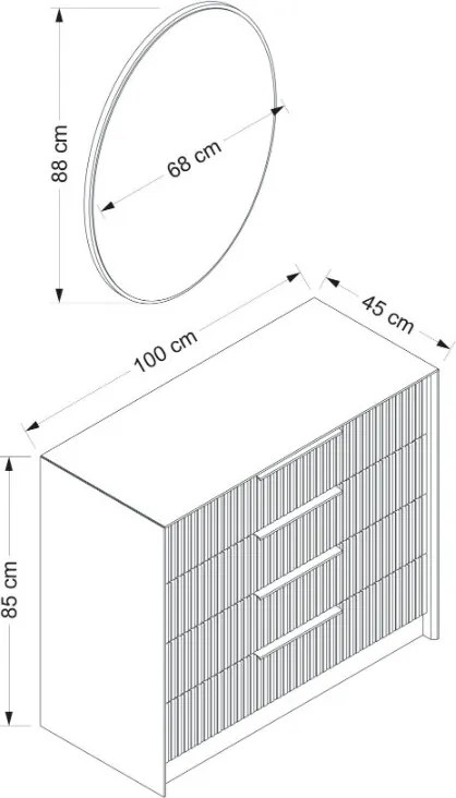 Kale komód, 100 cm – TR506MNR1533