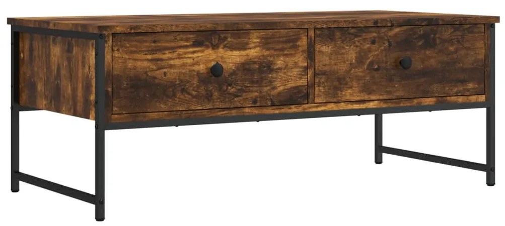 Füstös tölgy színű szerelt fa dohányzóasztal 101 x 49 x 39,5 cm