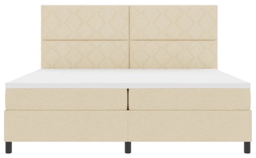 Box Spring Ágy Matracal Bézs 200x200 cm Szövet