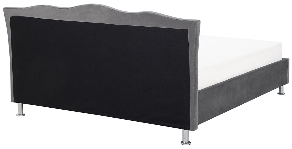 Sötétszürke bársony ágyneműtartós franciaágy 140 x 200 cm METZ Beliani