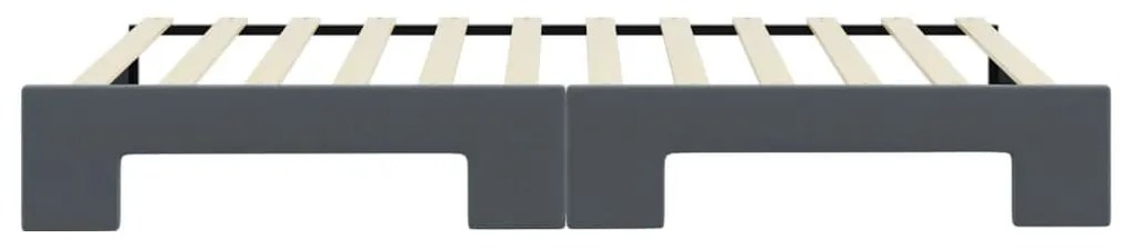 sötétszürke kihúzható bársony heverő 100 x 200 cm