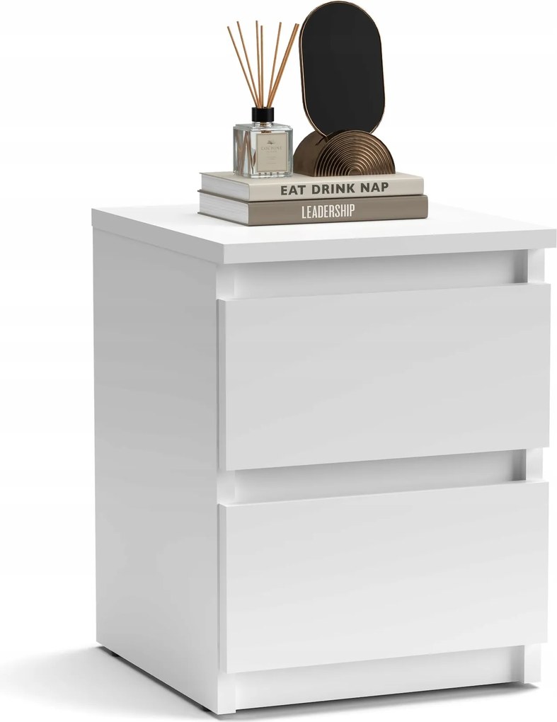 Szekrény Komód Éjjeli Asztal 2 Fiók MS3 Fehér