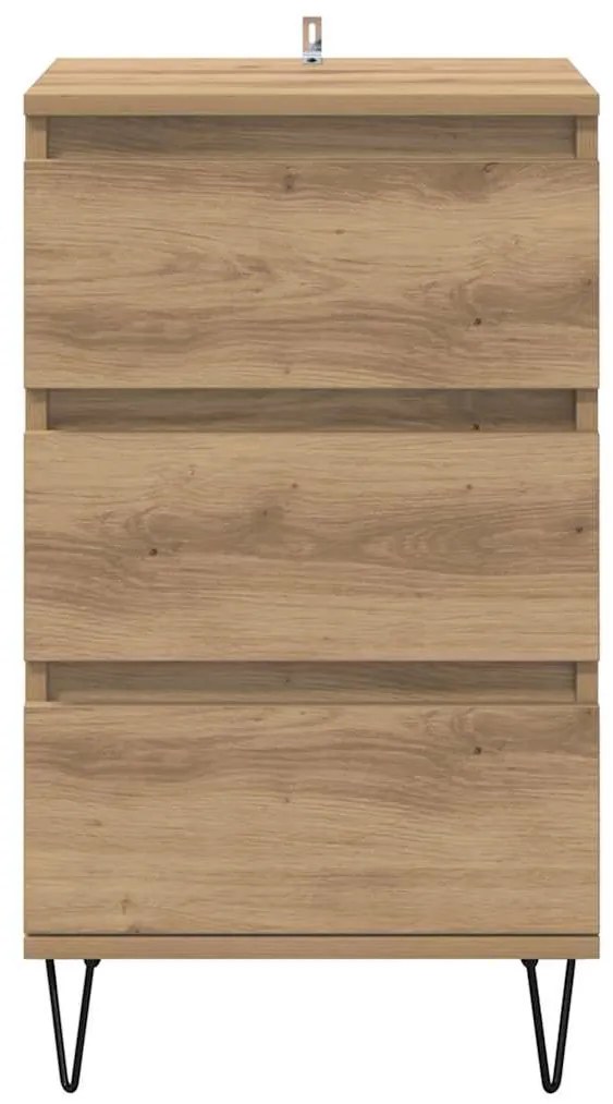 Széf fiókkal Artisan tölgy 40 x 35 x 70 cm Műszaki fa és vas