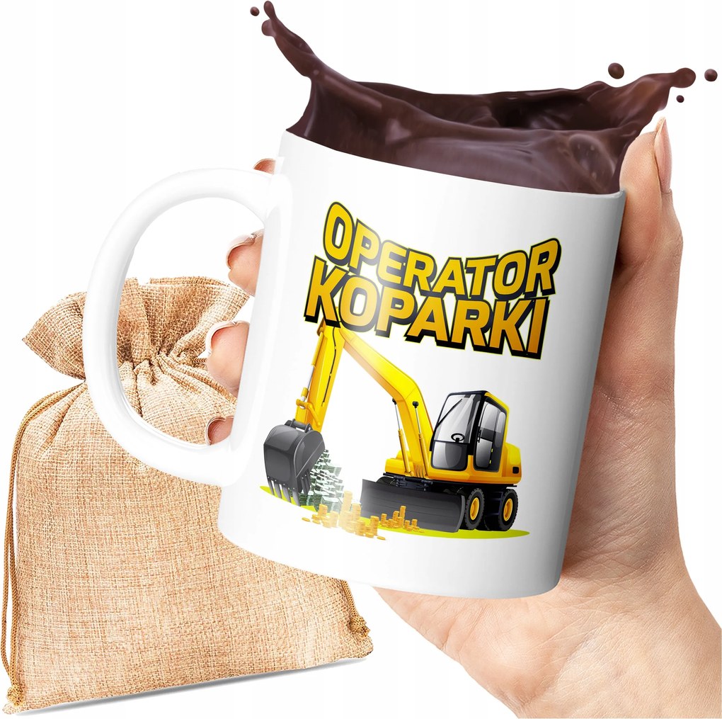 Nyomott Mintás Bögre Kotrógép Operatok Kotrógép Ideális Kávézáshoz 330 ML