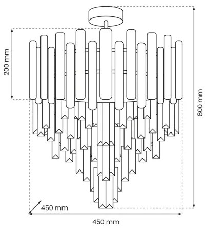 Csillár rúdon MADISON 9xE14/40W/230V arany