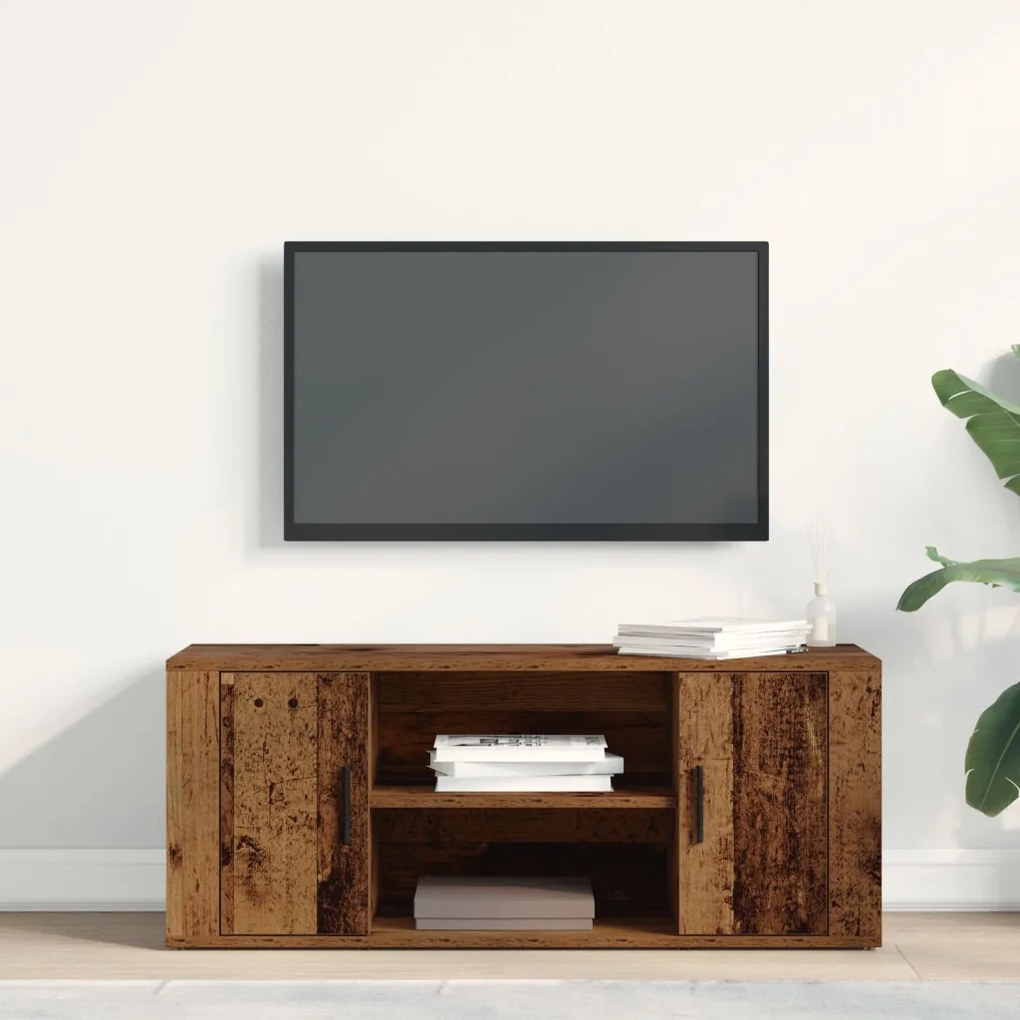 TV Szekrény Régi Fa 100x35x40 cm Mérnöki Fa