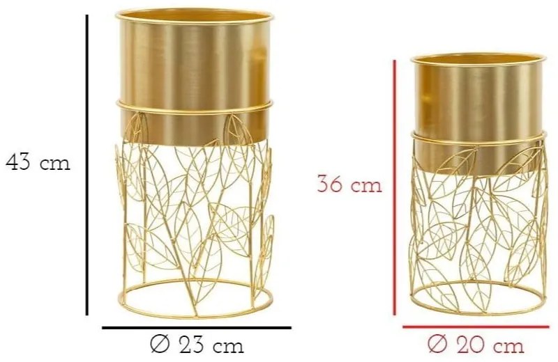 Fém kaspó szett 2 db-os ø 23 cm Livi – Mauro Ferretti