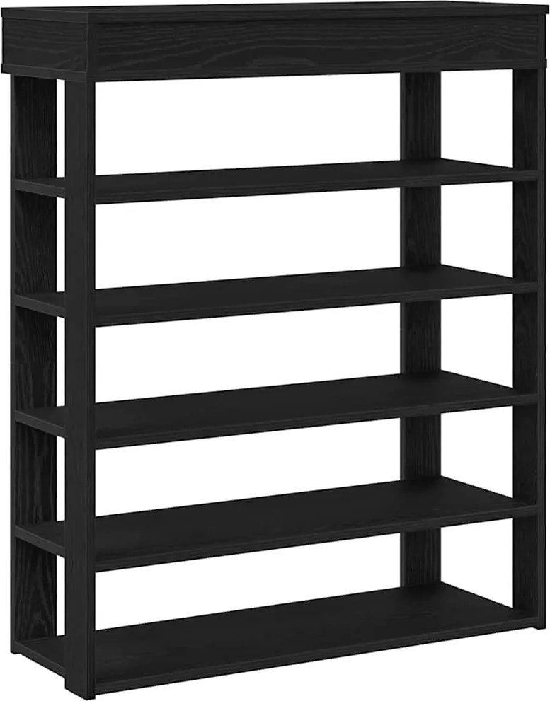 vidaXL fekete szerelt fa cipőtartó 80x30x98 cm