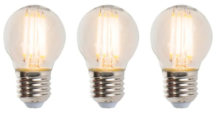 3 db E27-es szabályozható LED gömbizzó készlet P45 5W 470lm 2700K